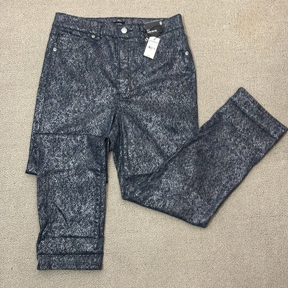 Express Super High Rise Slim Metallic Jeans- NWT- 10 - Picture 4 of 15